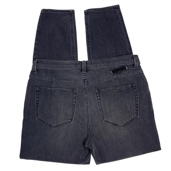 Free People black jeans skinny distressed button fly pants women's size 29 - Picture 2 of 11